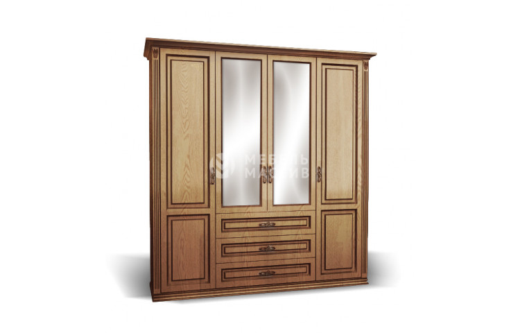 Шкаф 4-створчатый из сосны Дарина